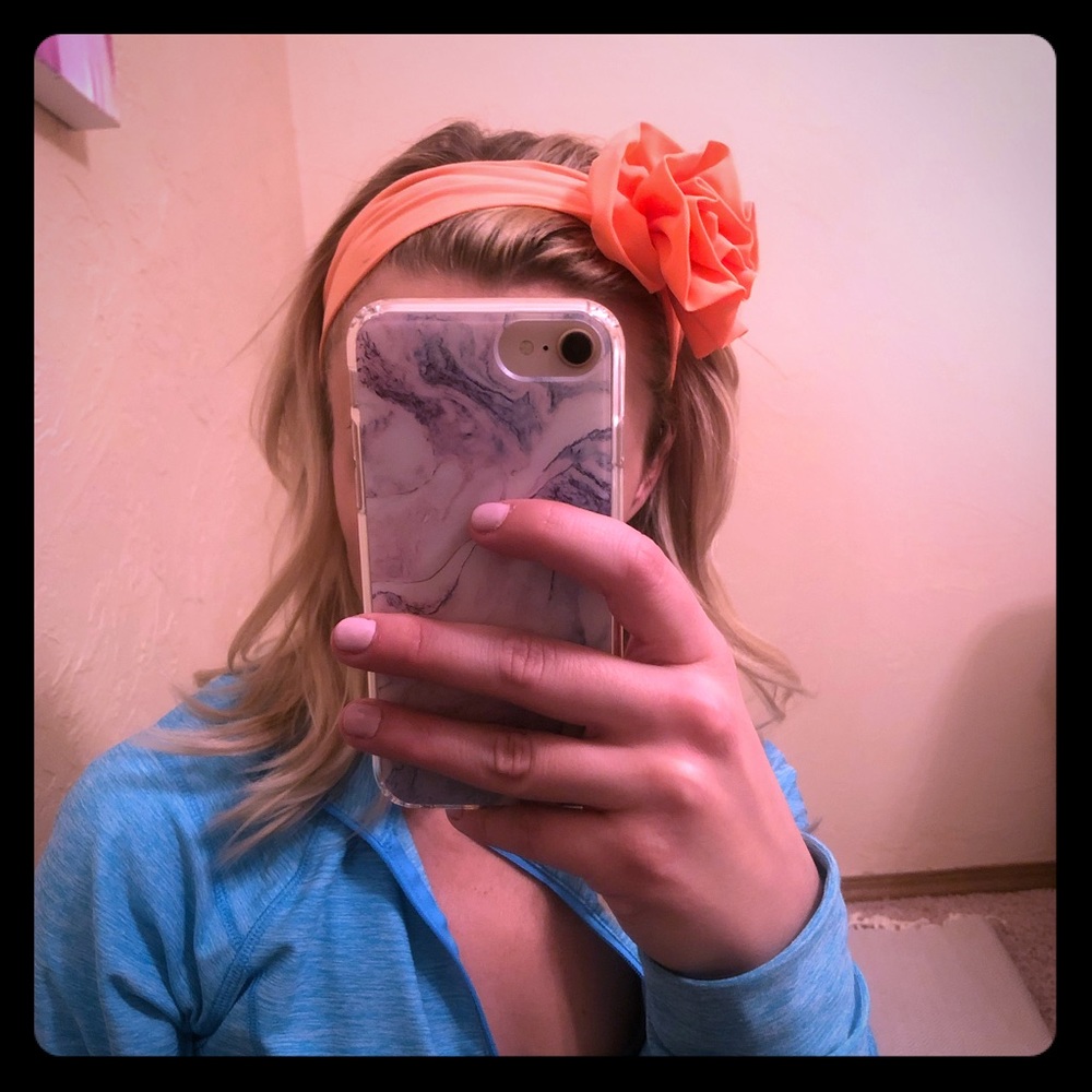 Neon Orange Flower Headband